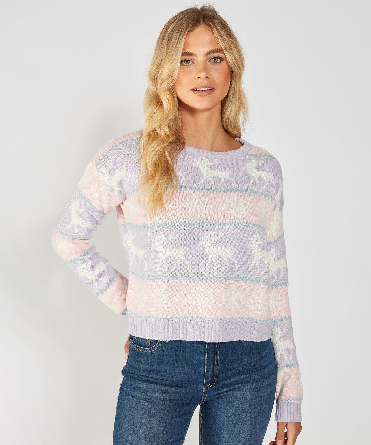 Pastel - Women's boxy Nordic jumper Knitted Jumpers The Christmas Shop Christmas Schoolwear Centres