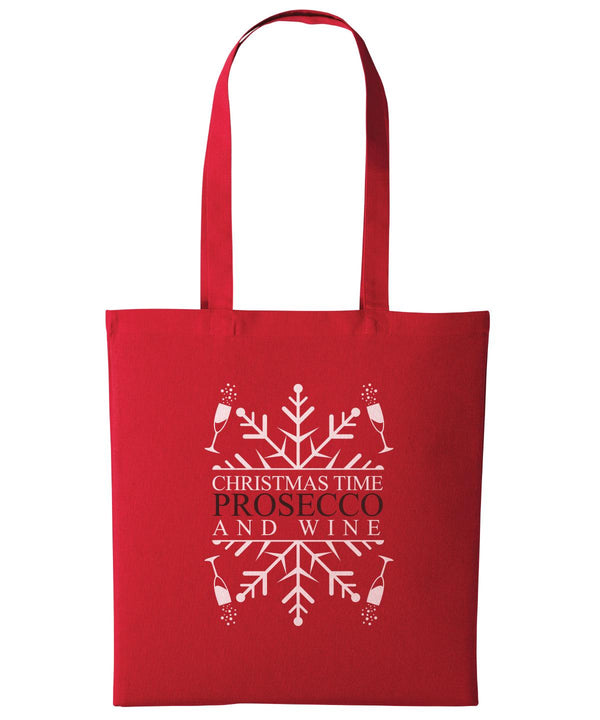 Red - Prosecco and wine shoulder shopper Bags The Christmas Shop Christmas Schoolwear Centres