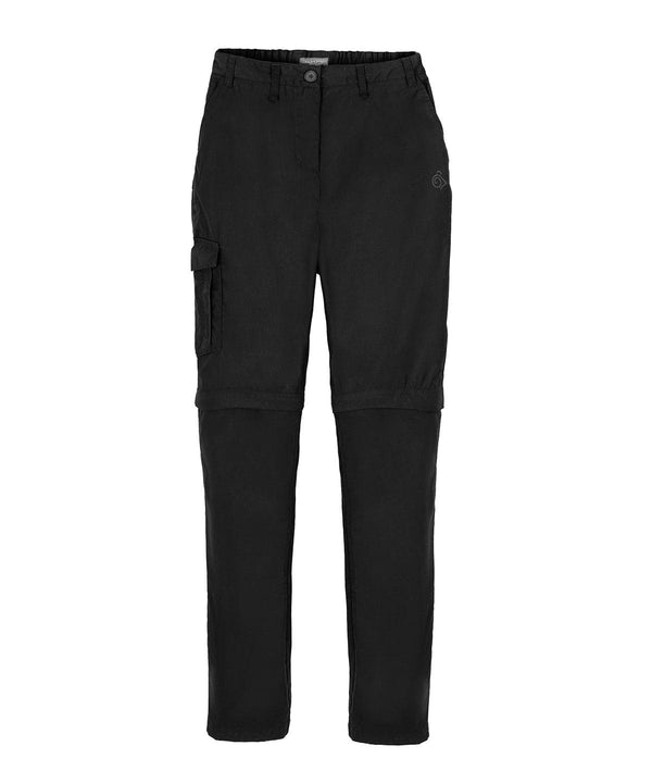Black - Expert women’s Kiwi convertible trousers Trousers Craghoppers New For 2021, New In Autumn Winter, New In Mid Year, Recycled, Trousers & Shorts Schoolwear Centres