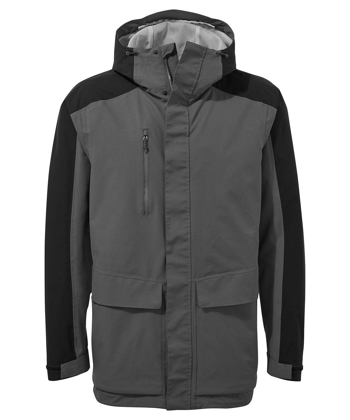 Carbon Grey - Expert Kiwi pro stretch long jacket Jackets Craghoppers Jackets & Coats, New Colours For 2022, New For 2021, New In Autumn Winter, New In Mid Year, Recycled Schoolwear Centres