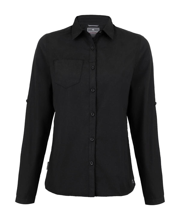 Black - Expert women’s Kiwi long-sleeved shirt Shirts Craghoppers New For 2021, New In Autumn Winter, New In Mid Year, Recycled, Shirts & Blouses, UPF Protection, Workwear Schoolwear Centres