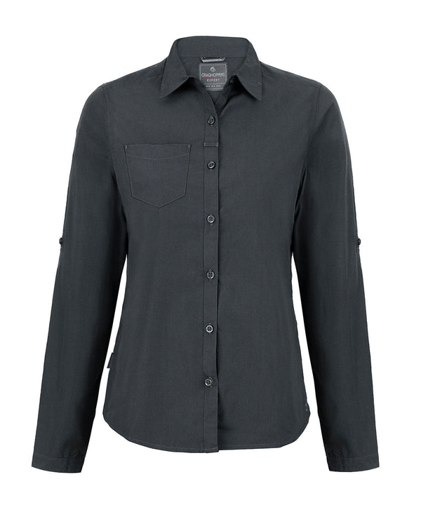 Carbon Grey - Expert women’s Kiwi long-sleeved shirt Shirts Craghoppers New For 2021, New In Autumn Winter, New In Mid Year, Recycled, Shirts & Blouses, UPF Protection, Workwear Schoolwear Centres