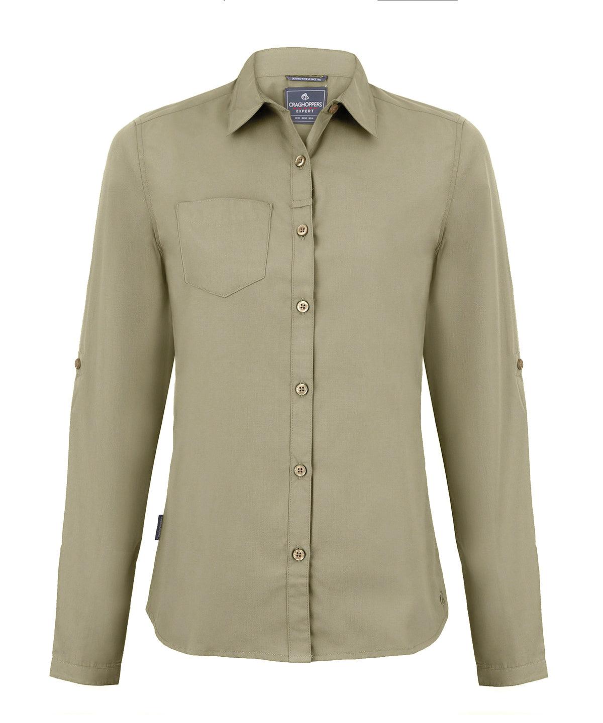 Pebble - Expert women’s Kiwi long-sleeved shirt Shirts Craghoppers New For 2021, New In Autumn Winter, New In Mid Year, Recycled, Shirts & Blouses, UPF Protection, Workwear Schoolwear Centres