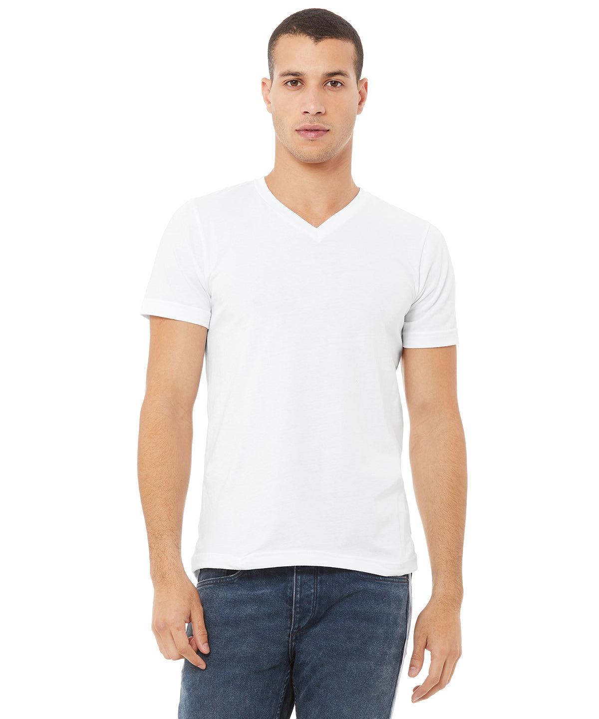 Red - Unisex Jersey v-neck t-shirt T-Shirts Bella Canvas Rebrandable, T-Shirts & Vests Schoolwear Centres