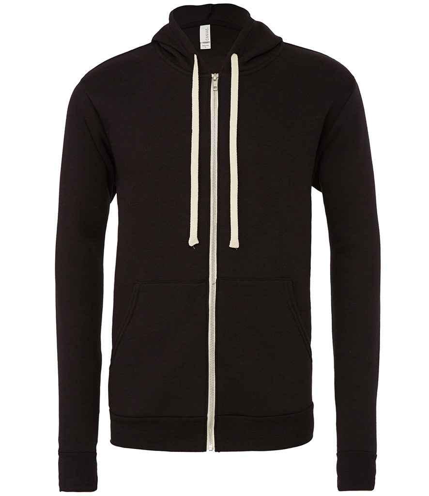 Canvas Unisex Tri-Blend Full Zip Hoodie | Solid Black Tri-Blend Hood Bella+Canvas style-cv3909 Schoolwear Centres