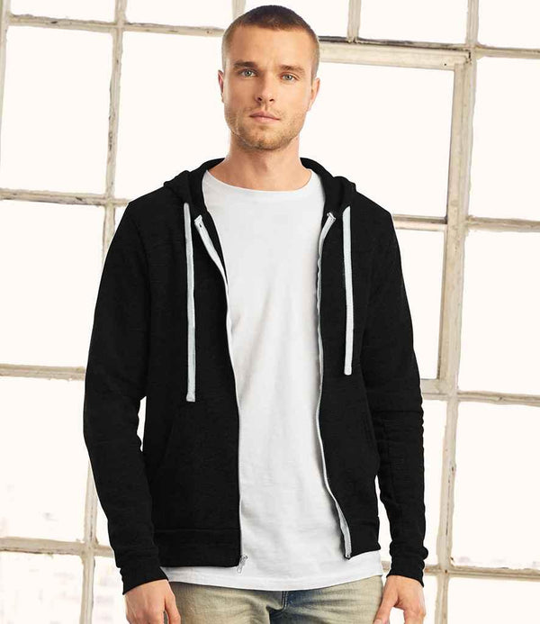 Canvas Unisex Tri-Blend Full Zip Hoodie | Solid Black Tri-Blend Hood Bella+Canvas style-cv3909 Schoolwear Centres