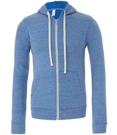 Canvas Unisex Tri-Blend Full Zip Hoodie | Blue Tri-Blend Hood Bella+Canvas style-cv3909 Schoolwear Centres