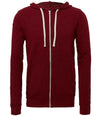 Canvas Unisex Tri-Blend Full Zip Hoodie | Cardinal Red Tri-Blend Hood Bella+Canvas style-cv3909 Schoolwear Centres