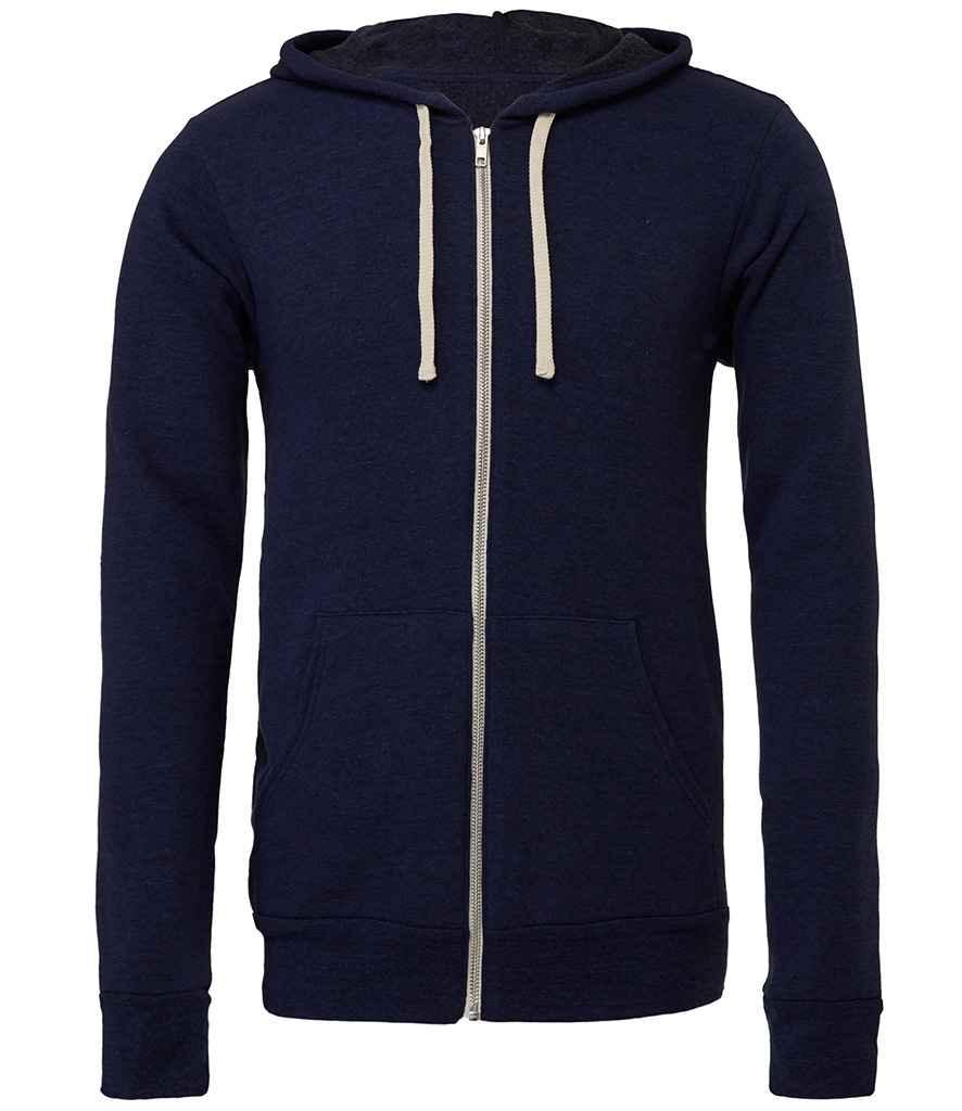 Canvas Unisex Tri-Blend Full Zip Hoodie | Navy Tri-Blend Hood Bella+Canvas style-cv3909 Schoolwear Centres