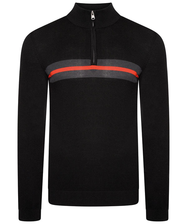 Black/Amber Glow - Unite Us 1/4 zip knitted sweater Knitted Jumpers Dare 2B Knitwear, New For 2021, New In Autumn Winter, New In Mid Year Schoolwear Centres