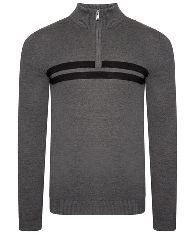 Charcoal Grey Marl/Black - Unite Us 1/4 zip knitted sweater Knitted Jumpers Dare 2B Knitwear, New For 2021, New In Autumn Winter, New In Mid Year Schoolwear Centres