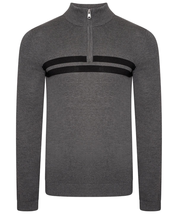 Charcoal Grey Marl/Black - Unite Us 1/4 zip knitted sweater Knitted Jumpers Dare 2B Knitwear, New For 2021, New In Autumn Winter, New In Mid Year Schoolwear Centres