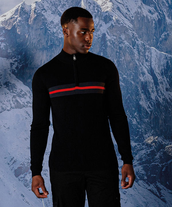 Black/Amber Glow - Unite Us 1/4 zip knitted sweater Knitted Jumpers Dare 2B Knitwear, New For 2021, New In Autumn Winter, New In Mid Year Schoolwear Centres