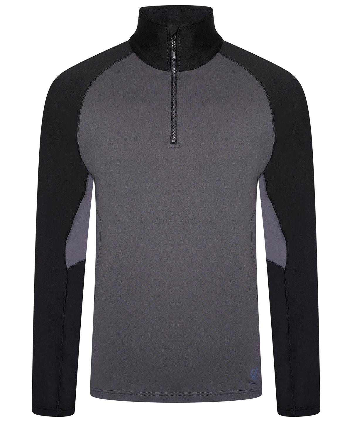 Ebony Grey/Black - Fuser 1/4 zip core stretch Sports Overtops Dare 2B Jackets - Fleece, New For 2021, New In Autumn Winter, New In Mid Year, Recycled Schoolwear Centres