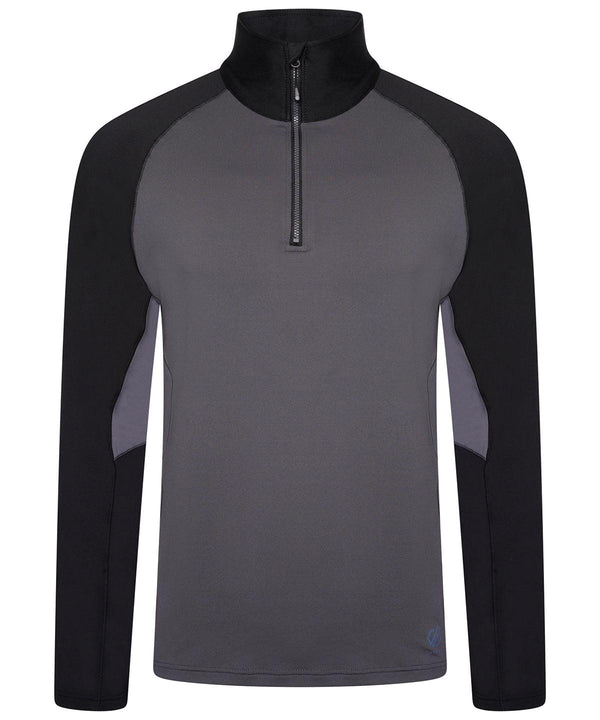 Ebony Grey/Black - Fuser 1/4 zip core stretch Sports Overtops Dare 2B Jackets - Fleece, New For 2021, New In Autumn Winter, New In Mid Year, Recycled Schoolwear Centres
