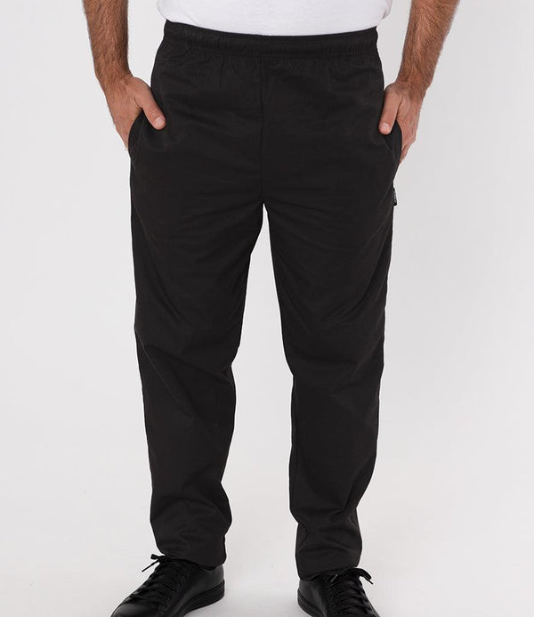 Dennys Unisex Elasticated Chef's Trousers | Black/White Trousers Dennys style-de020 Schoolwear Centres