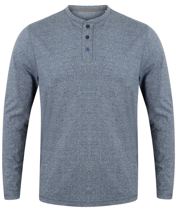 Washed long sleeve Henley T