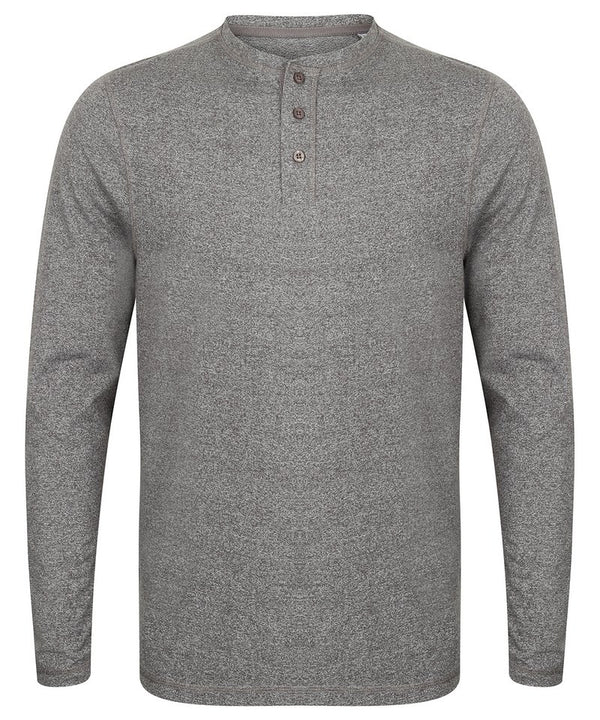 Washed long sleeve Henley T