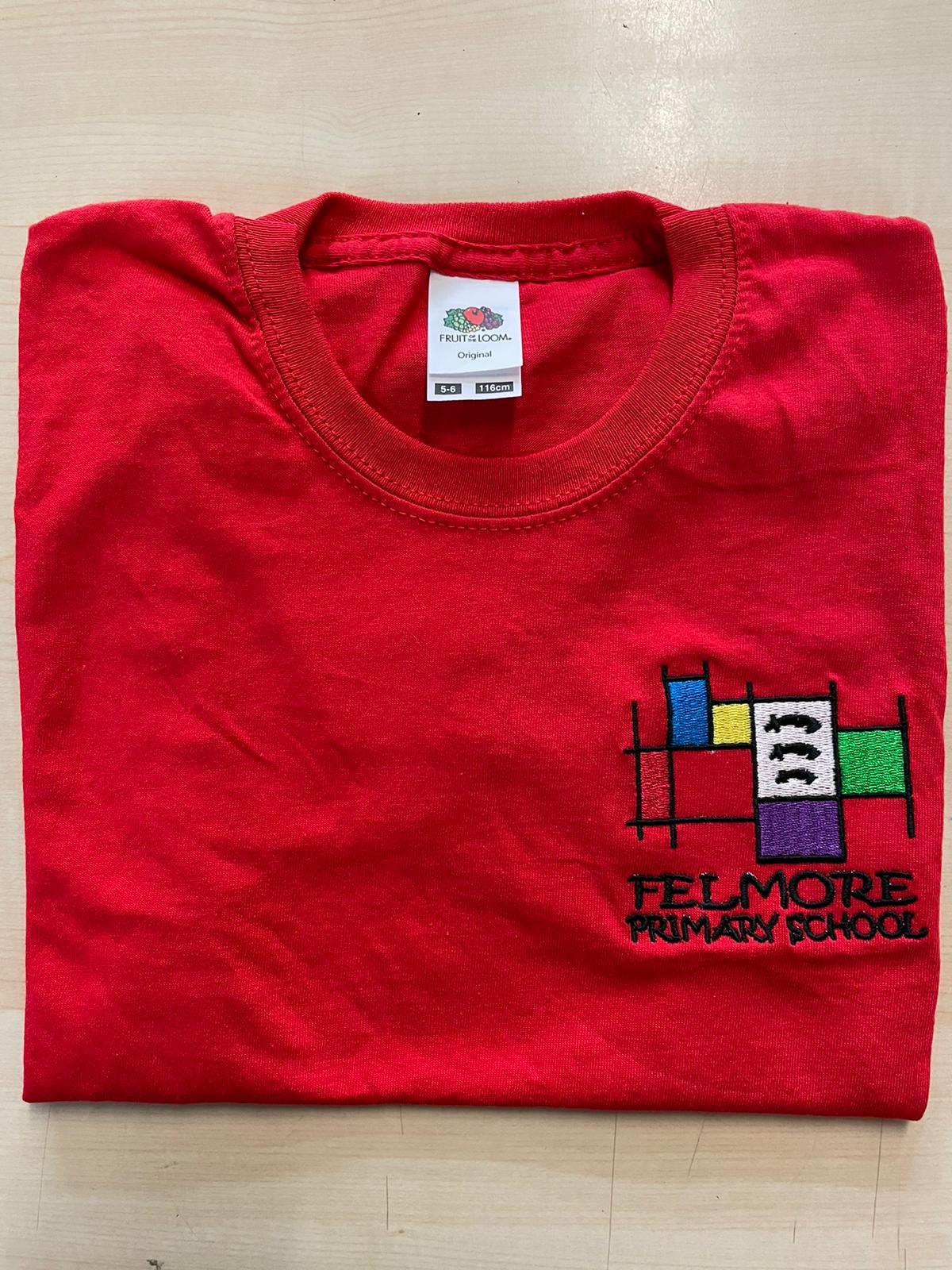 Felmore Primary School - Red T-Shirt with School Logo - Schoolwear Centres | School Uniform Centres