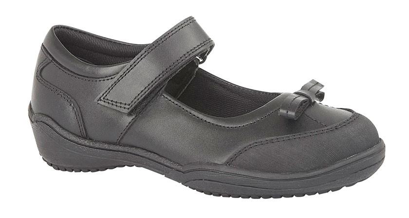 ROAMERS  [KIDS G699A]  Touch Fastening Bow Girls Shoe - Schoolwear Centres | School Uniform Centres