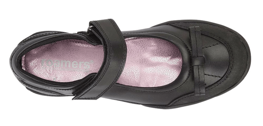 ROAMERS  [KIDS G699A]  Touch Fastening Bow Girls Shoe - Schoolwear Centres | School Uniform Centres