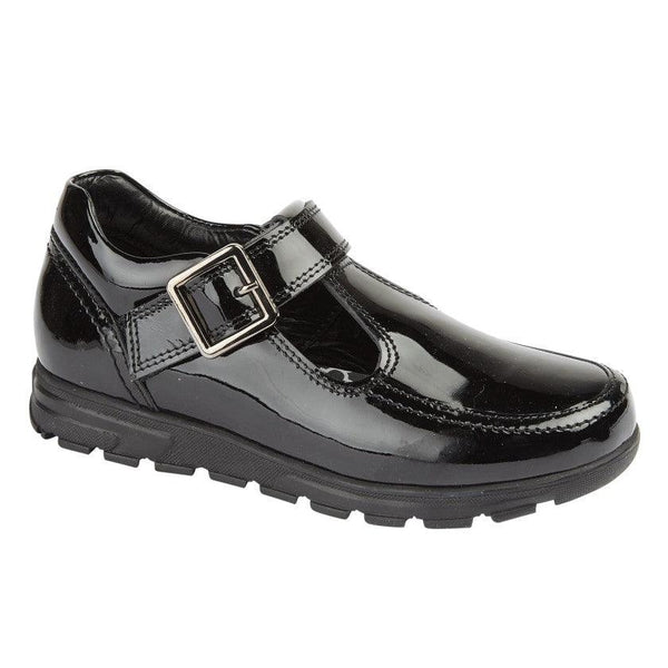 Girl - Black Patent Coated Leather Shoe - Schoolwear Centres | School Uniform Centres