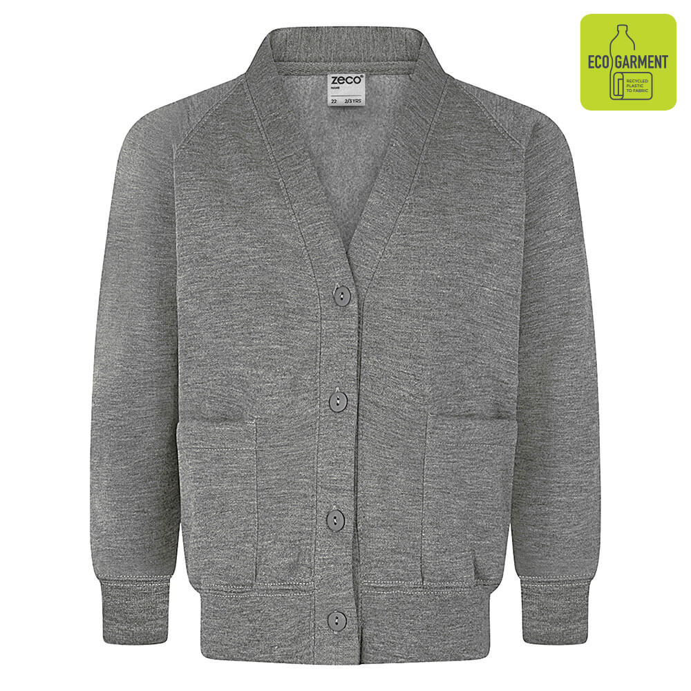 Millhouse Primary - Mid Grey Sweatshirt Cardigan with School Logo - Schoolwear Centres | School Uniform Centres
