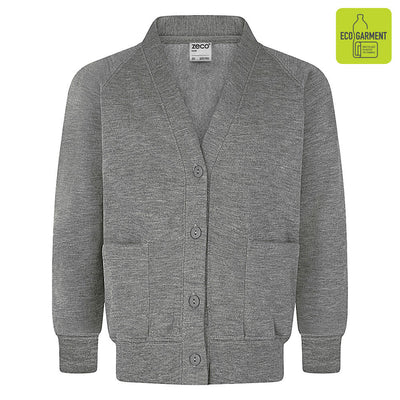 Millhouse Primary - Mid Grey Sweatshirt Cardigan with School Logo - Schoolwear Centres | School Uniform Centres