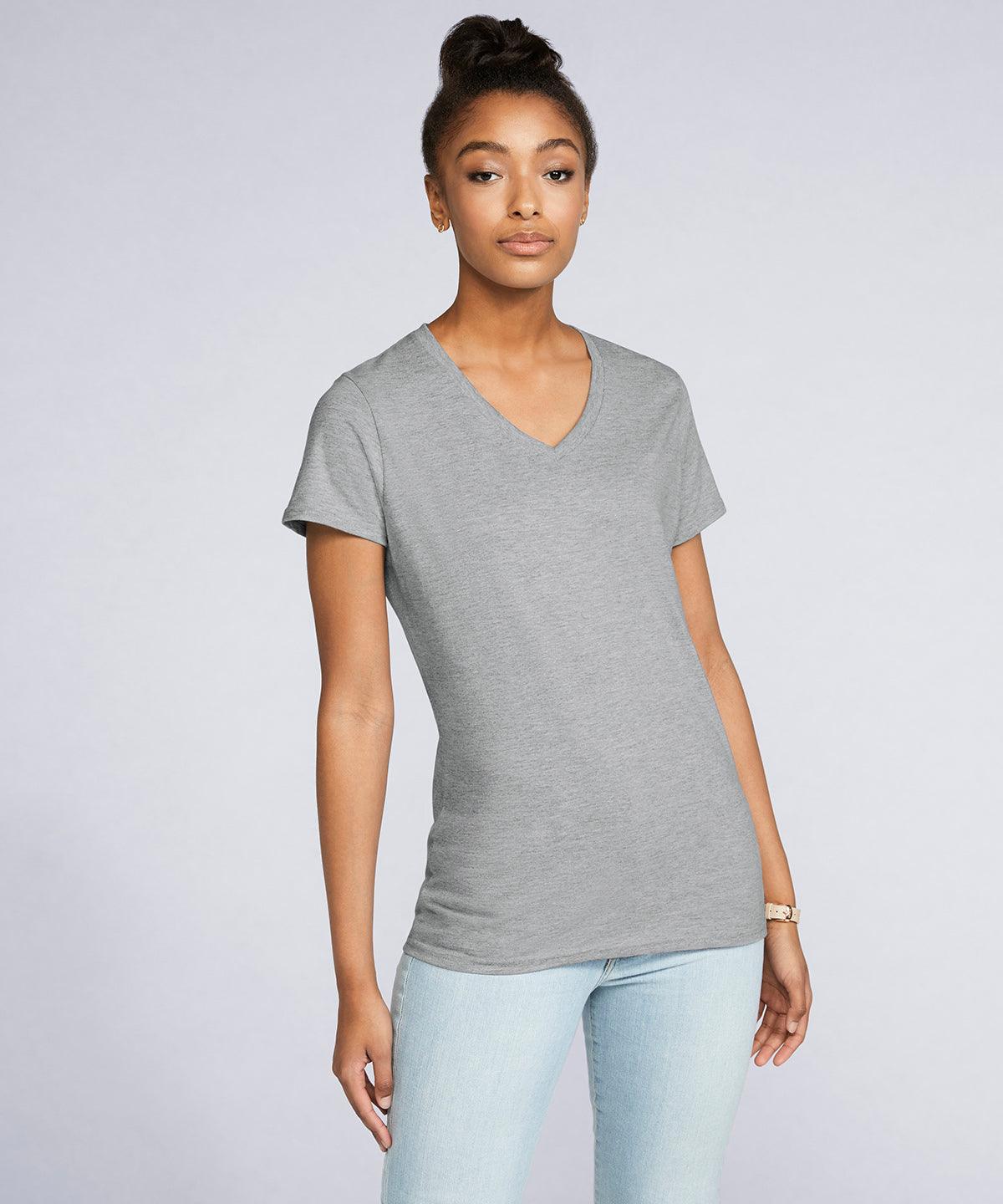 RS Sport Grey - Women's Premium Cotton® v-neck t-shirt T-Shirts Gildan Raladeal - Recently Added, T-Shirts & Vests, Women's Fashion Schoolwear Centres