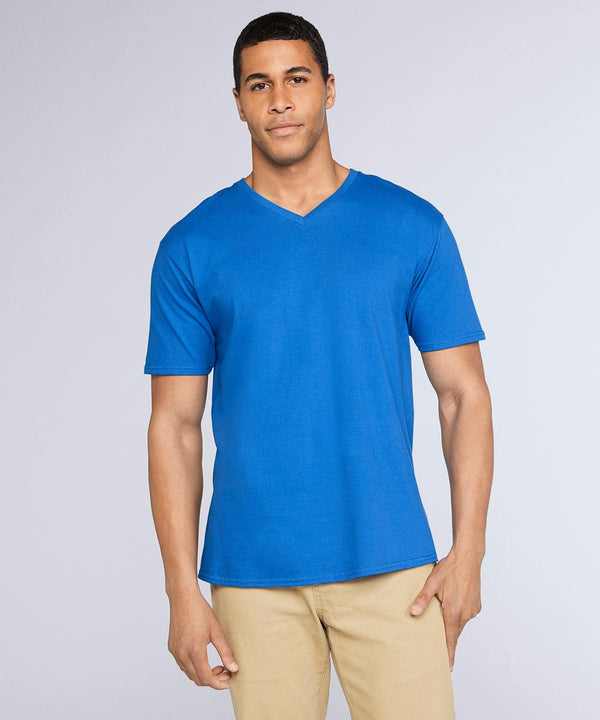 Light Blue - Premium Cotton® adult v-neck t-shirt T-Shirts Gildan Raladeal - Recently Added, T-Shirts & Vests Schoolwear Centres