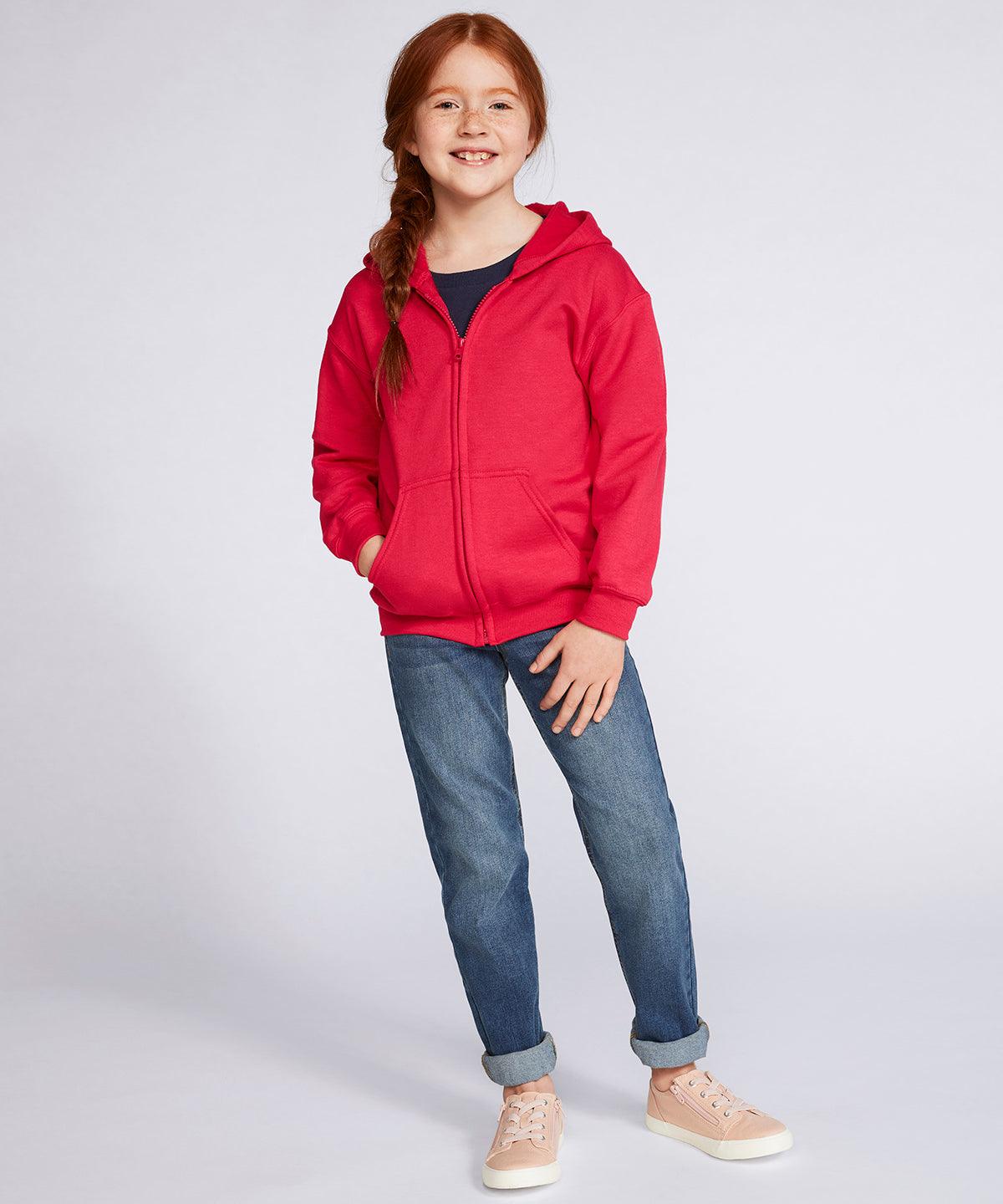 Red - Heavy Blend™ youth full-zip hooded sweatshirt Hoodies Gildan Hoodies, Junior, Must Haves, Raladeal - Recently Added, Sale Schoolwear Centres