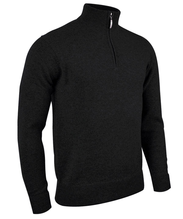 Black - g.Coll zip neck lambswool sweater (MKL7282ZN-G.COLL) Sweatshirts Glenmuir Golf, Knitwear, New For 2021, New Styles For 2021, Raladeal - Recently Added Schoolwear Centres