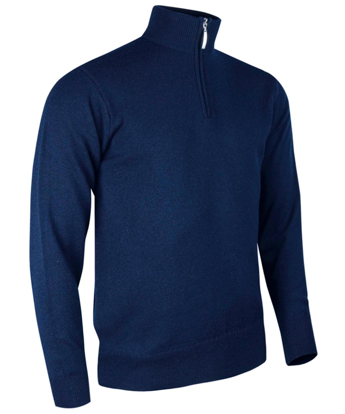 Navy - g.Coll zip neck lambswool sweater (MKL7282ZN-G.COLL) Sweatshirts Glenmuir Golf, Knitwear, New For 2021, New Styles For 2021, Raladeal - Recently Added Schoolwear Centres