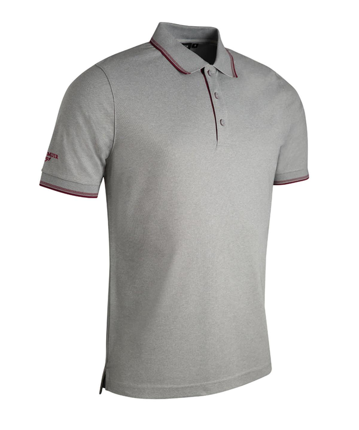 Light Grey Marl/Bordeaux - g.Ethan tipped polo shirt (MSP7422-ETH) Polos Glenmuir Golf, Must Haves, New Colours For 2022, Polos & Casual, Raladeal - Recently Added, Sports & Leisure Schoolwear Centres