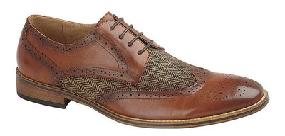 GOOR  4 Eye Brogue Gibson Shoe | Black | Tan - Schoolwear Centres | School Uniform Centres