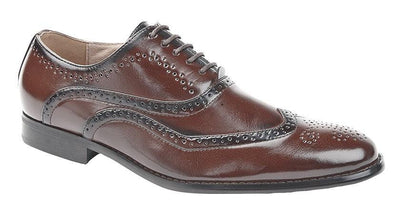 GOOR  5 Eye Brogue Oxford Shoe | Brown | Black - Schoolwear Centres | School Uniform Centres
