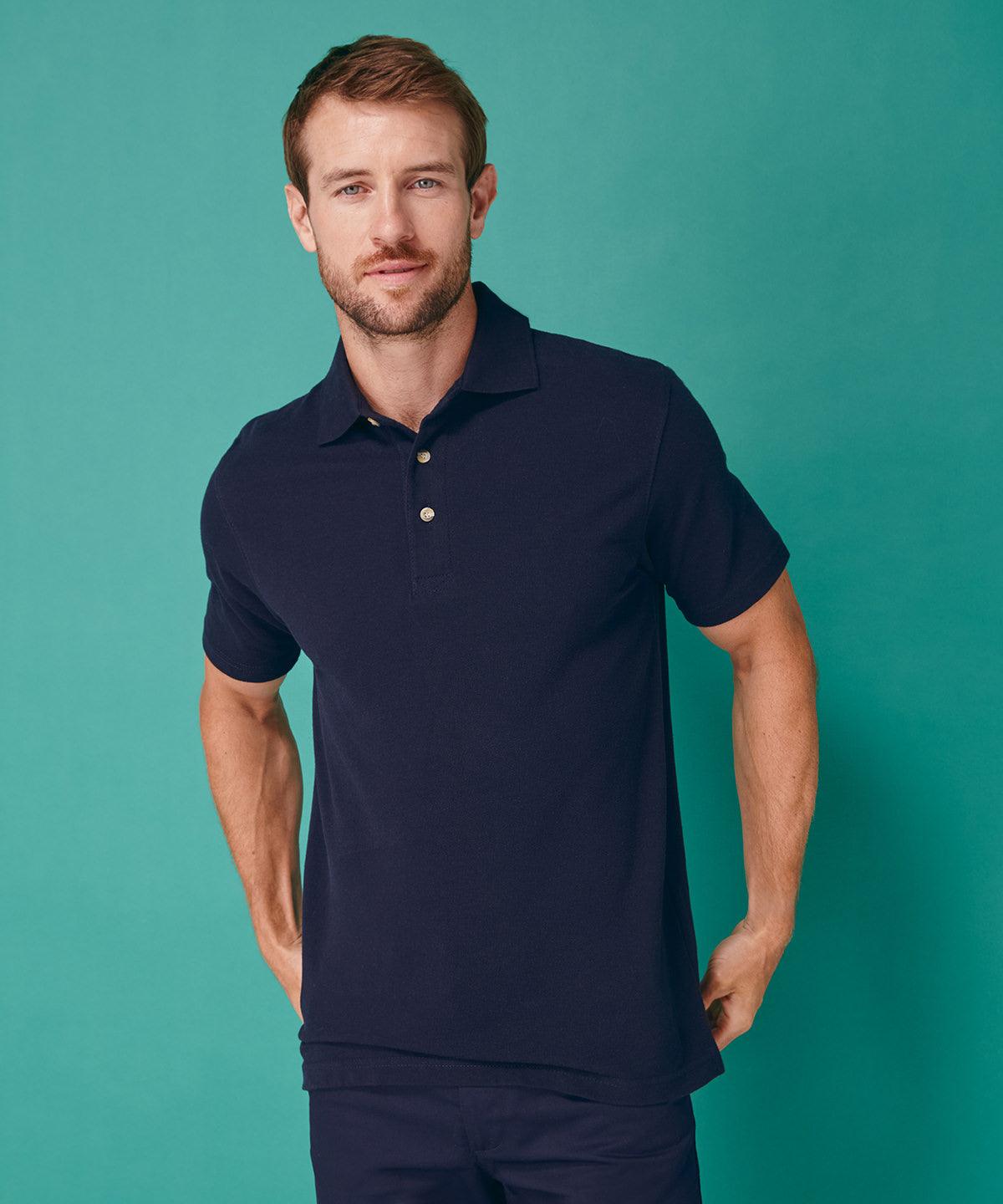 Black*† - Classic cotton piqué polo with stand-up collar Polos Henbury Must Haves, Plus Sizes, Polos & Casual, Raladeal - Recently Added, Workwear Schoolwear Centres