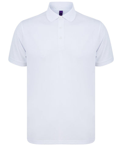 White - Recycled polyester polo shirt Polos Henbury Must Haves, New For 2021, New Styles For 2021, Organic & Conscious, Plus Sizes, Polos & Casual, Recycled Schoolwear Centres