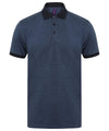 Heather Navy/Navy - Contrast triblend polo shirt Polos Henbury Polos & Casual, Rebrandable Schoolwear Centres