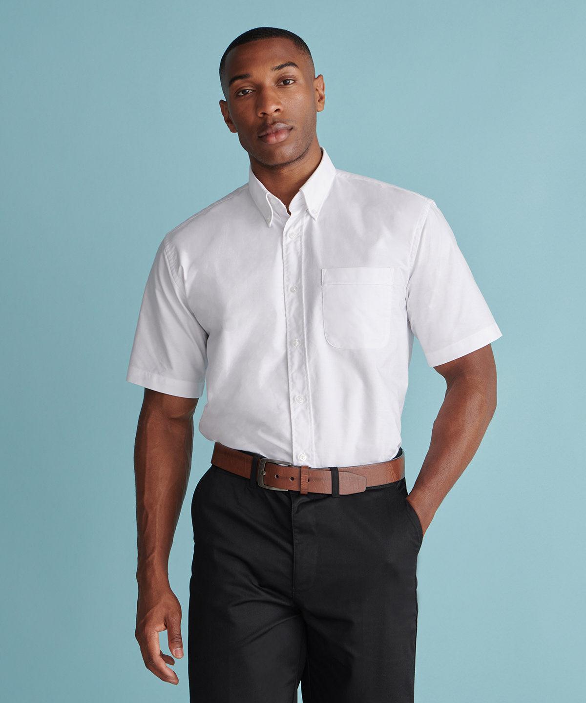 Dark Blue - Short sleeve classic Oxford shirt Shirts Henbury Back to Business, Must Haves, Plus Sizes, Sale, Shirts & Blouses, Workwear Schoolwear Centres