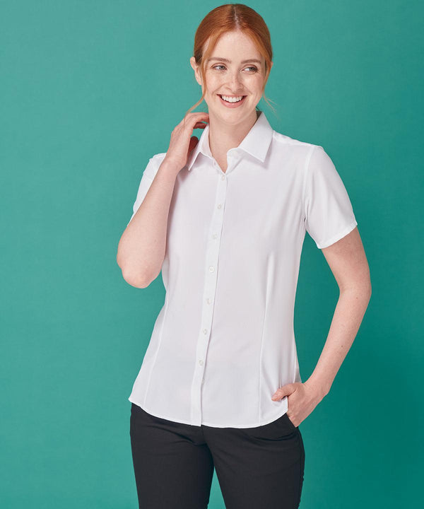 Purple - Women's wicking antibacterial short sleeve shirt Shirts Henbury Plus Sizes, Raladeal - Recently Added, Shirts & Blouses, UPF Protection Schoolwear Centres