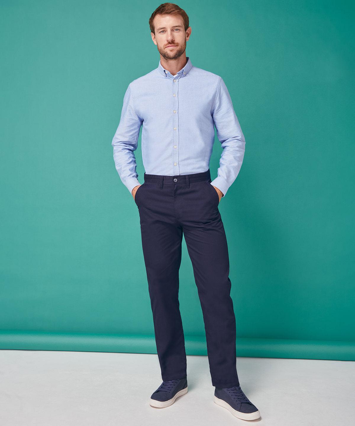 Steel Grey - 65/35 flat fronted chino trousers Trousers Henbury Must Haves, Plus Sizes, Raladeal - Recently Added, Tailoring, Trousers & Shorts, Workwear Schoolwear Centres