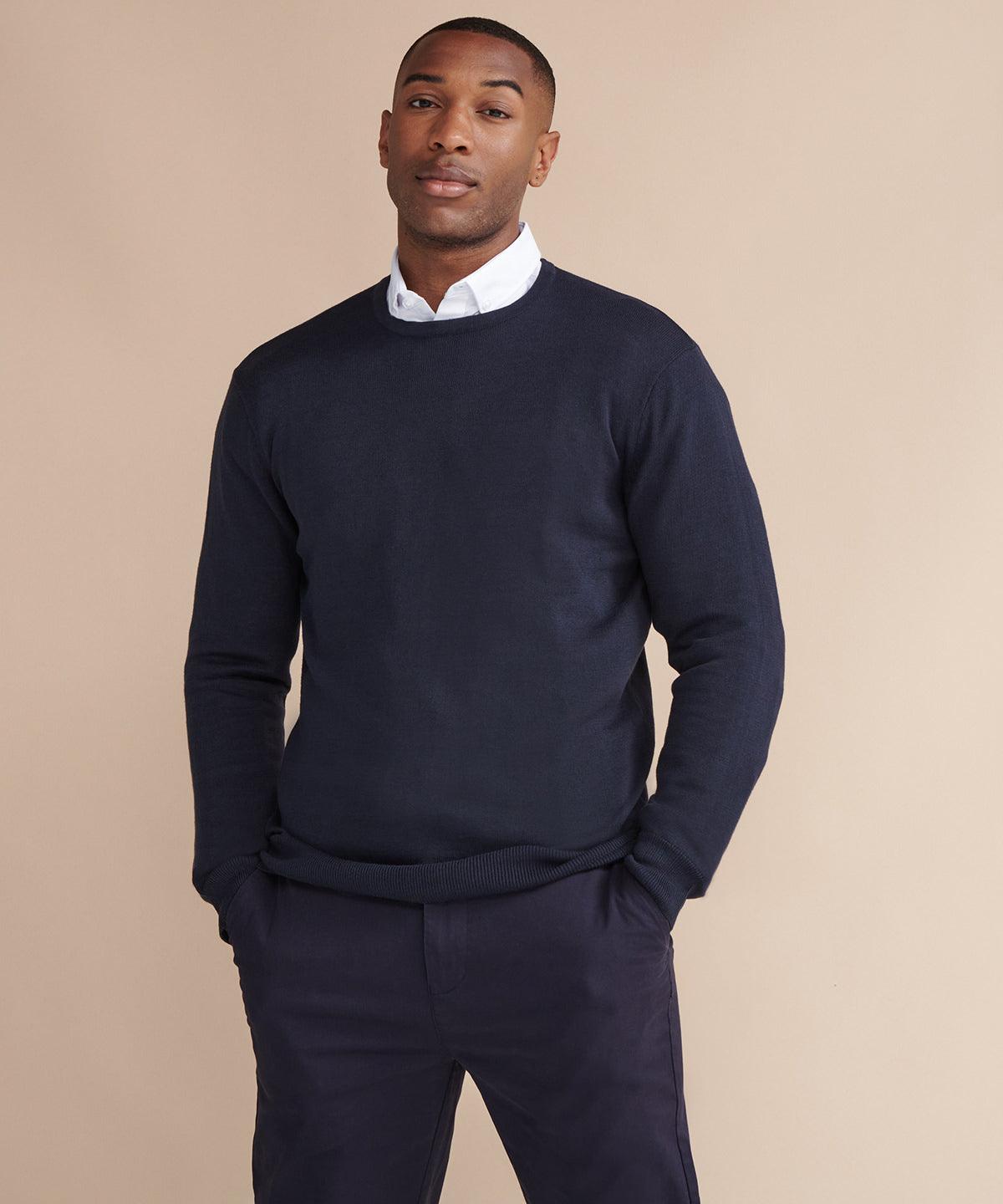 Grey Marl - Crew neck jumper Knitted Jumpers Henbury Knitwear, Must Haves, Plus Sizes Schoolwear Centres