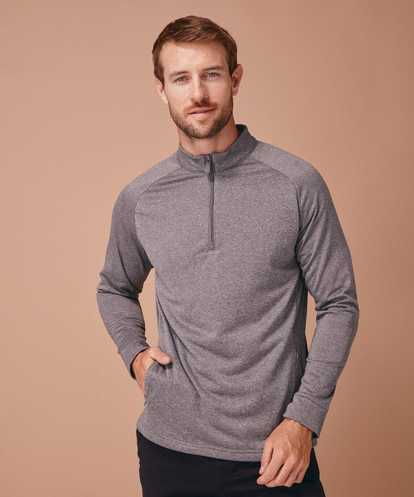 Grey Marl - ¼ zip top with wicking finish Sweatshirts Henbury Sweatshirts Schoolwear Centres