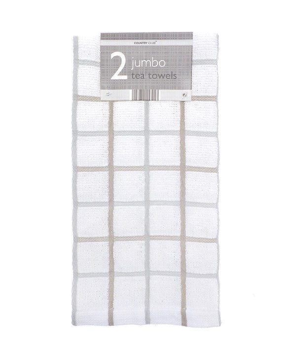 Assorted - 2-pack jumbo tea towels Towels Home & Living Homewares & Towelling, New Styles For 2022 Schoolwear Centres