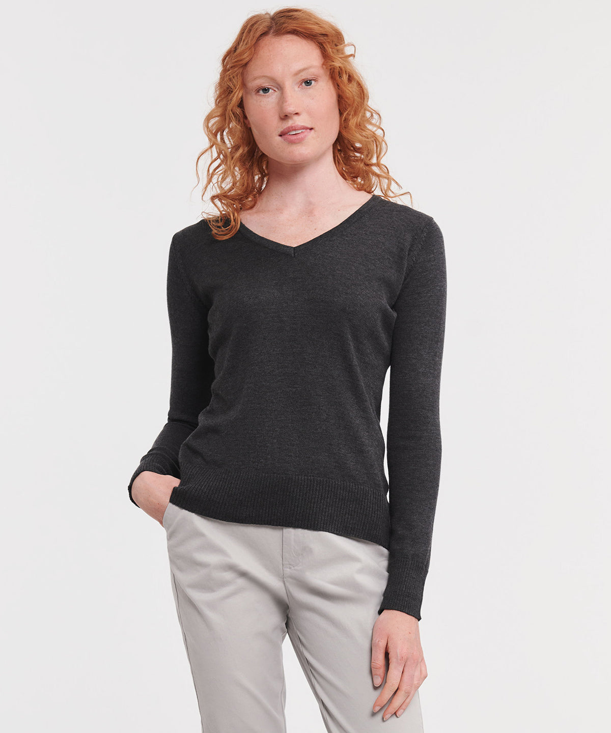 Women's v-neck knitted sweater