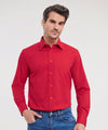 Long sleeve polycotton easycare fitted poplin shirt