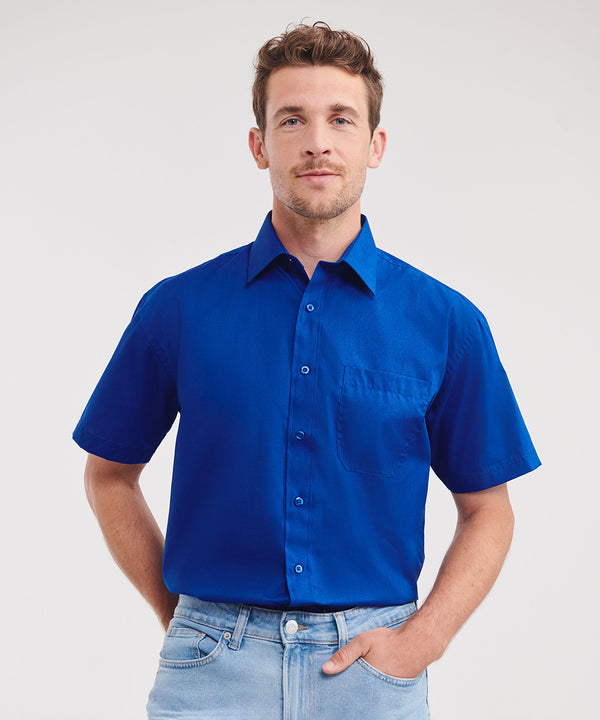 Short sleeve polycotton easycare poplin shirt