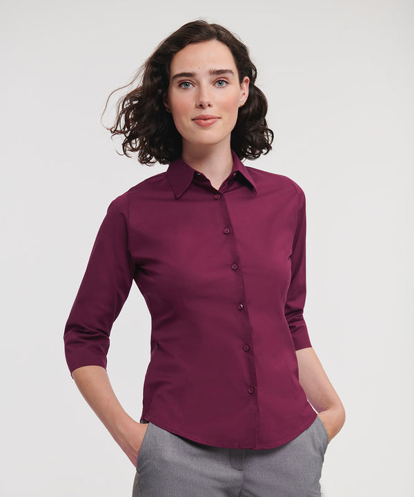 Women's ¾ sleeve easycare fitted shirt