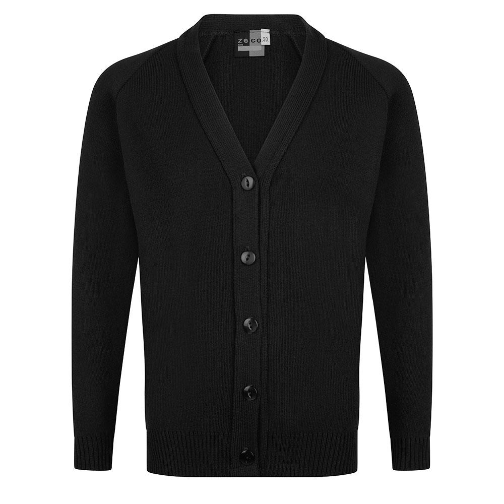 Girls Knitted Cardigan in Black | Navy | Grey | Bottle | Maroon | Brown | Red | Royal | Purple - Schoolwear Centres | School Uniform Centres